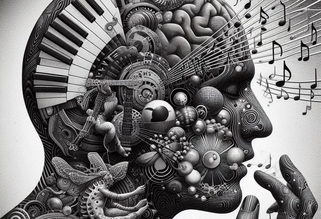 Brain playing Music